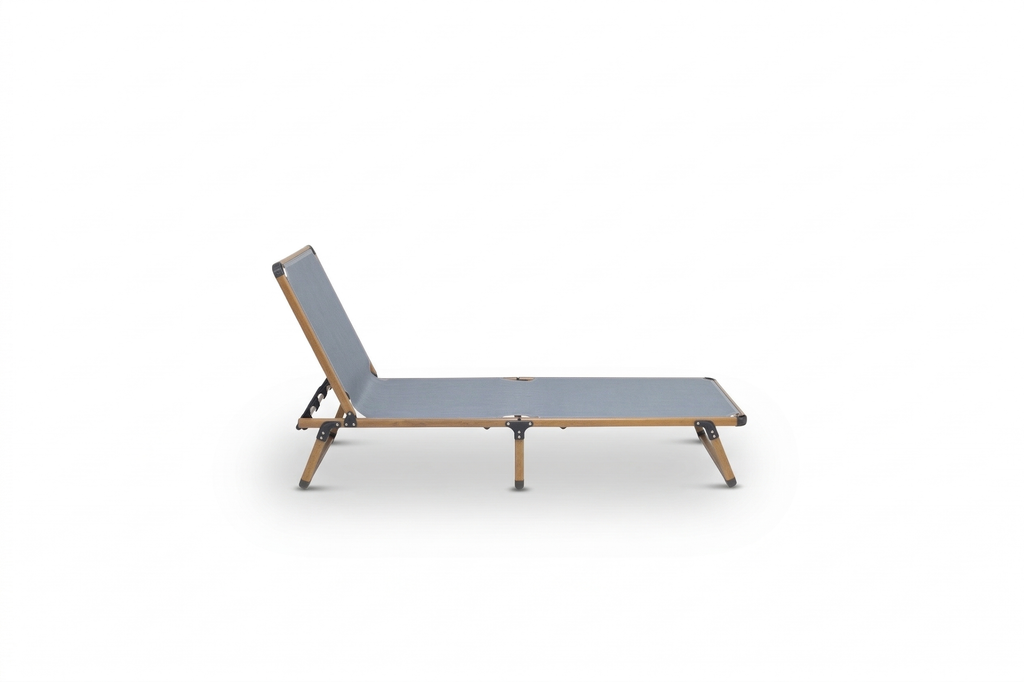 Bosphorus Folding Sun Lounger, Teak frame, Jeans sling [Teak / Jeans]
