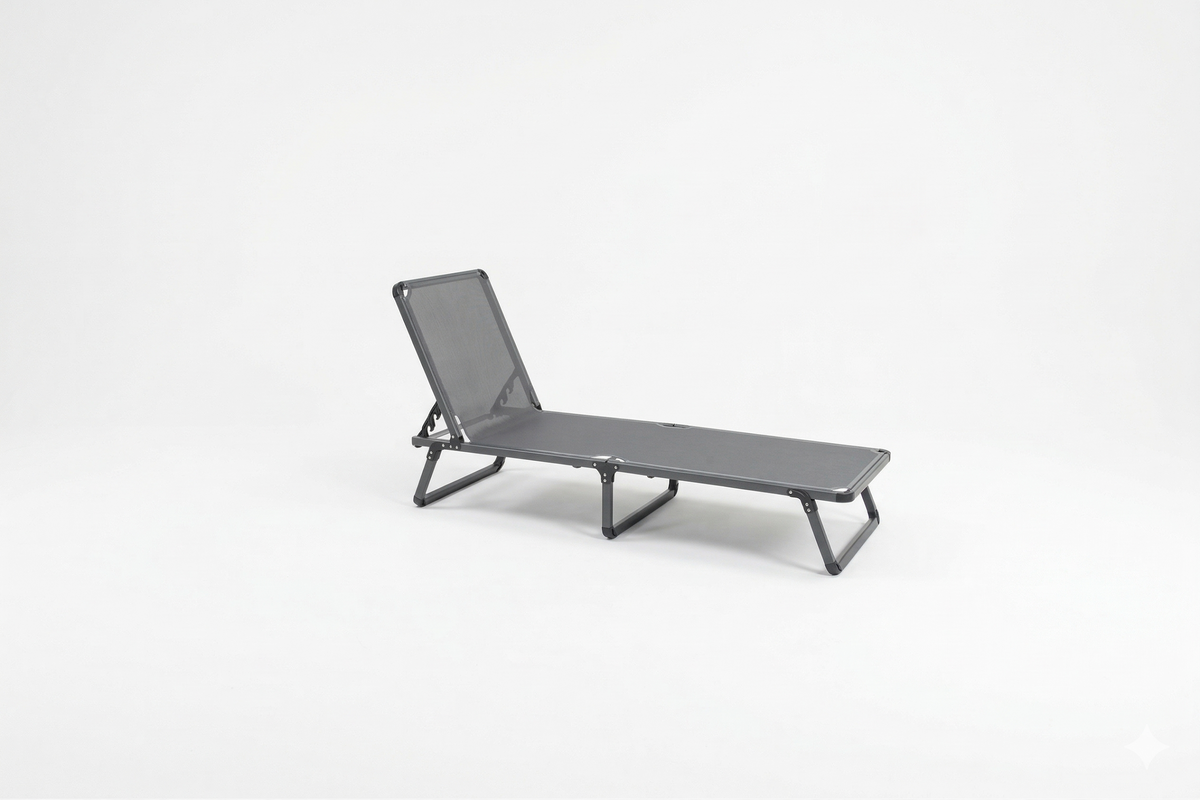 Bosphorus Folding Sun Lounger, Anthracite frame, Anthracite sling [Anthracite / Anthracite]