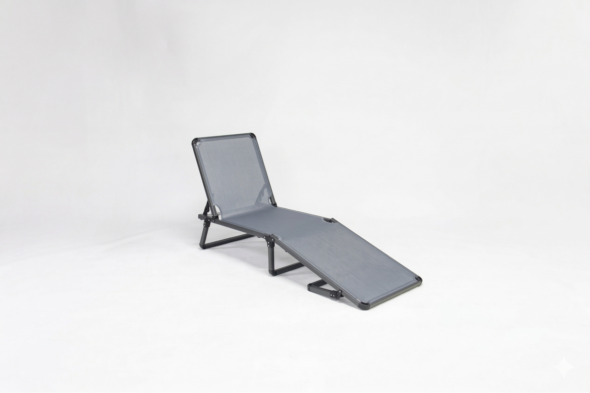 Bosphorus Folding Sun Lounger, Anthracite frame, Jeans sling [Anthracite / Jeans]