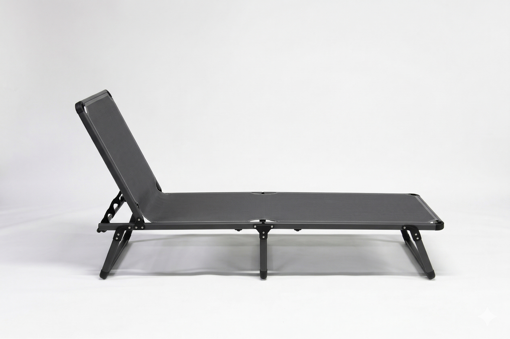 Bosphorus Folding Sun Lounger, Anthracite frame, Anthracite sling [Anthracite / Anthracite]