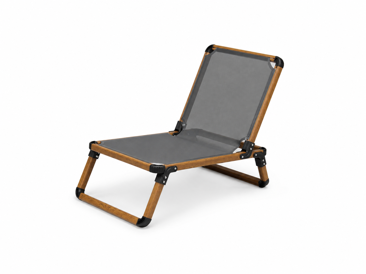 ChillGo Folding Lounge Chair, Teak frame, Anthracite sling [Teak / Anthracite]