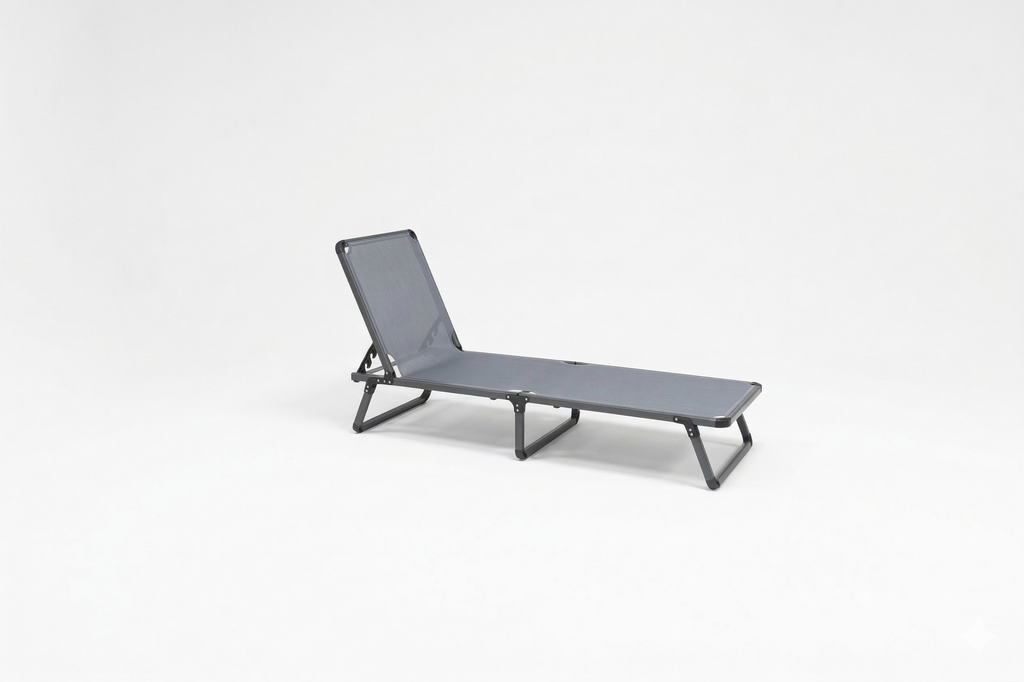 Bosphorus Folding Sun Lounger, Anthracite frame, Jeans sling [Anthracite / Jeans]