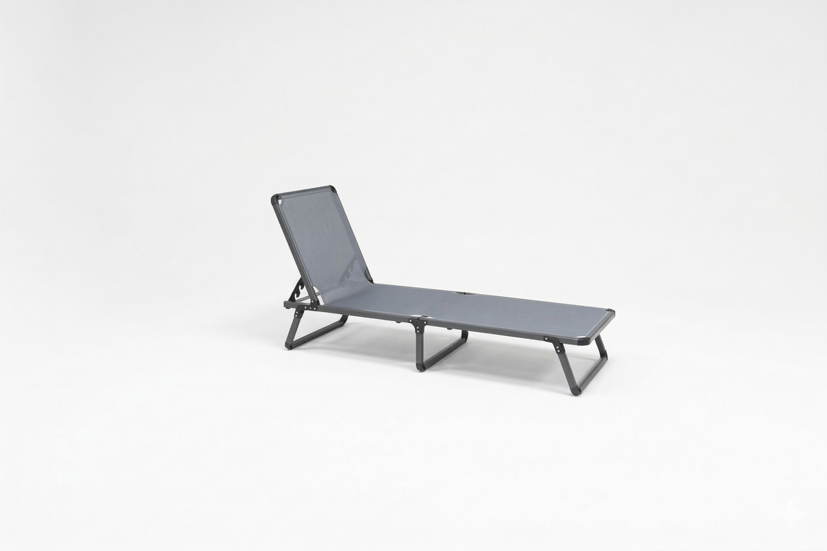 Bosphorus Folding Sun Lounger, Anthracite frame, Jeans sling [Anthracite / Jeans]
