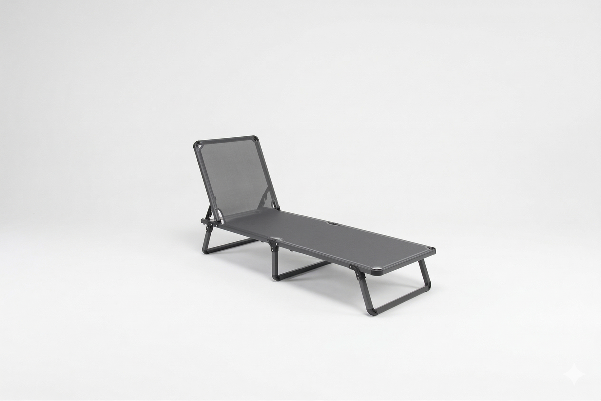 Bosphorus Folding Sun Lounger, Anthracite frame, Anthracite sling [Anthracite / Anthracite]