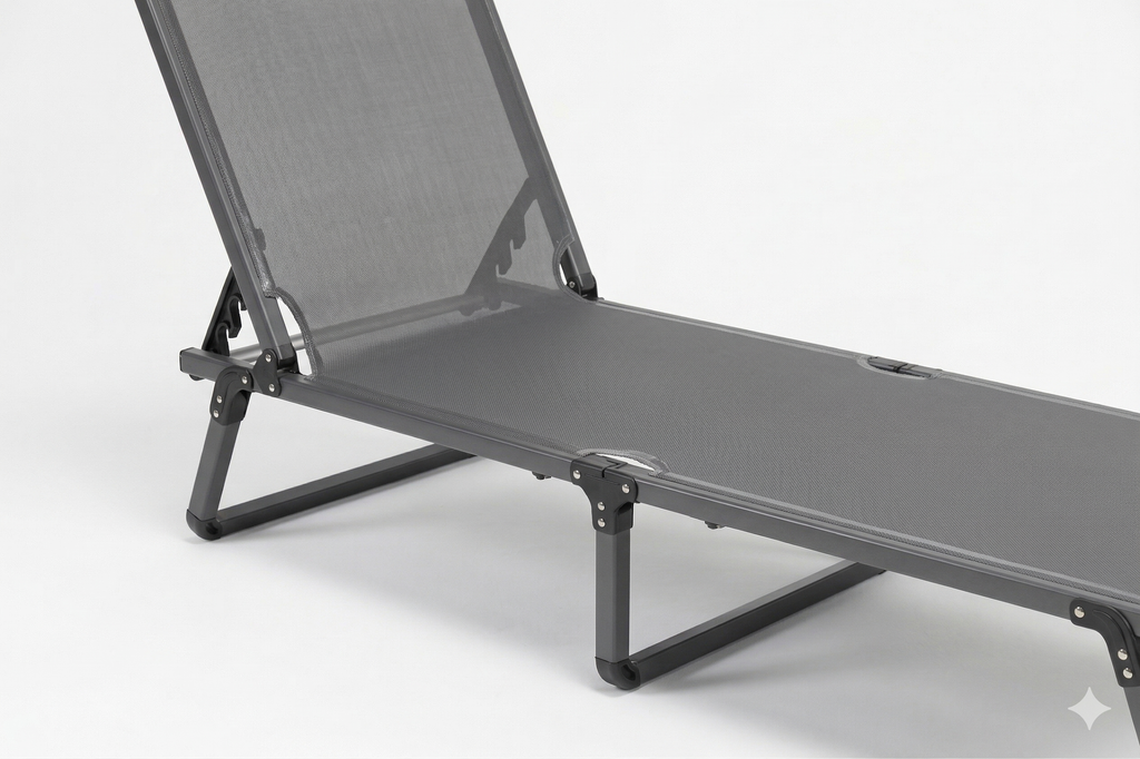 Bosphorus Folding Sun Lounger, Anthracite frame, Anthracite sling [Anthracite / Anthracite]