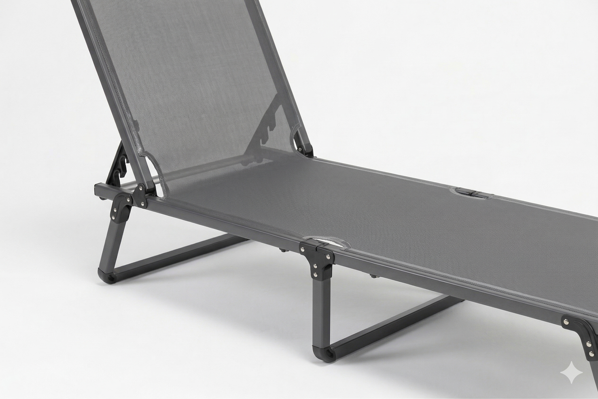 Bosphorus Folding Sun Lounger, Anthracite frame, Anthracite sling [Anthracite / Anthracite]