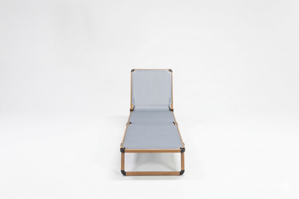 Bosphorus Folding Sun Lounger, Teak frame, Jeans sling [Teak / Jeans]
