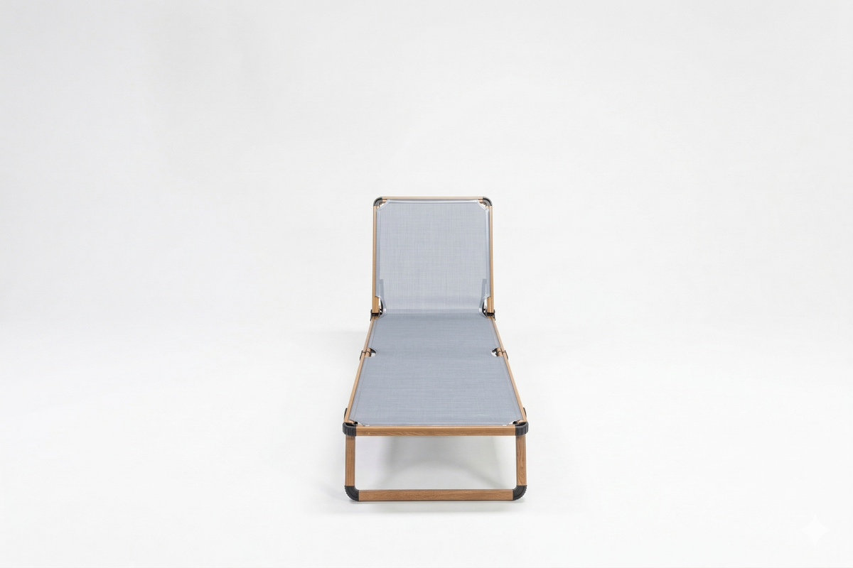 Bosphorus Folding Sun Lounger, Teak frame, Jeans sling [Teak / Jeans]